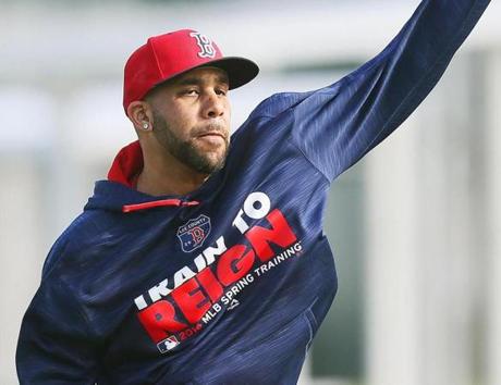 KINFAY MOROTI/THE NEWS-PRESS.... Boston Red Sox pitcher David Price works out Wednesday (2/10/16) at JetBlue Park at Fenway South in Fort Myers, Florida. (USED BY PERMISSION THROUGH SHARING AGREEMENT)
